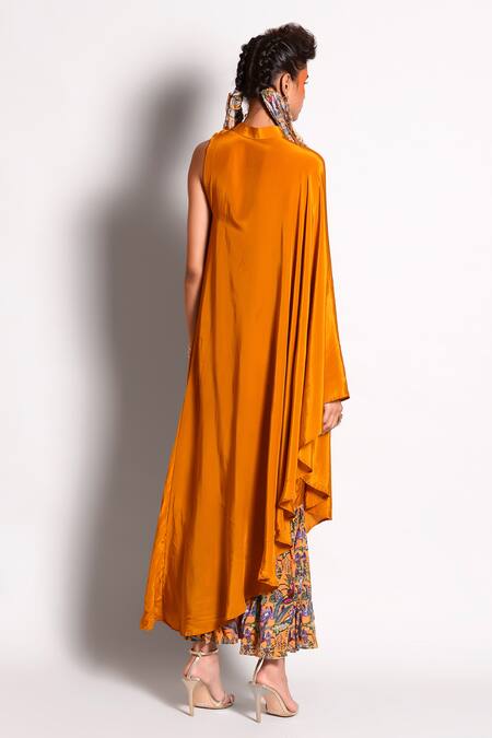 Rishi and Vibhuti One Shoulder Kaftan & Pant Set 