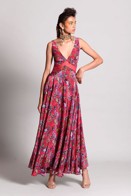 Rishi and Vibhuti Printed Maxi Dress 