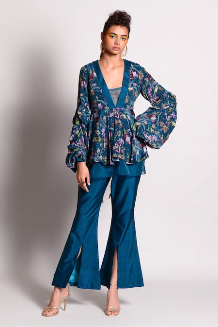 Rishi and Vibhuti Peplum Top & Pant Set 