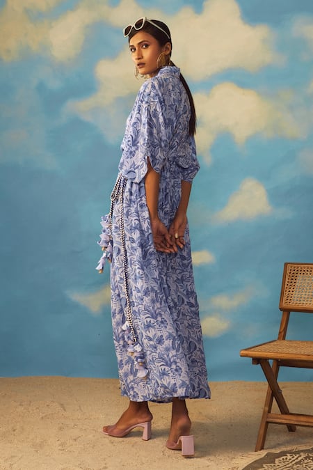 Rishi and Vibhuti Tropical Print Kaftan 
