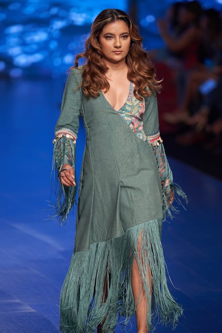 Rishi and Vibhuti Tinset Overlap Dress 