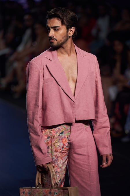 Rishi and Vibhuti Cropped Blazer & Pant Set 