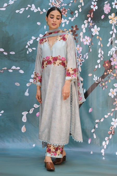 Label Niti Bothra Floral Print Kurta Palazzo Set 