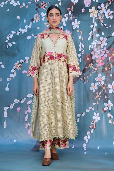 Label Niti Bothra Floral Print Kurta Palazzo Set 