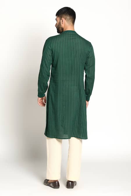Rishi and Vibhuti Green Linen Kurta 2