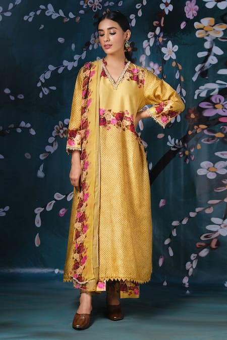 Label Niti Bothra Floral Print Kurta Palazzo Set 