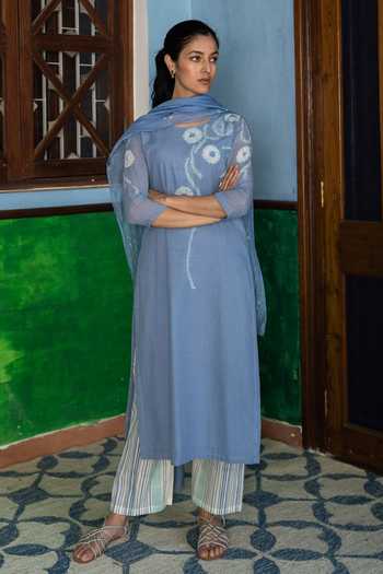 Muslin Cotton Straight Kurta Pant Set 