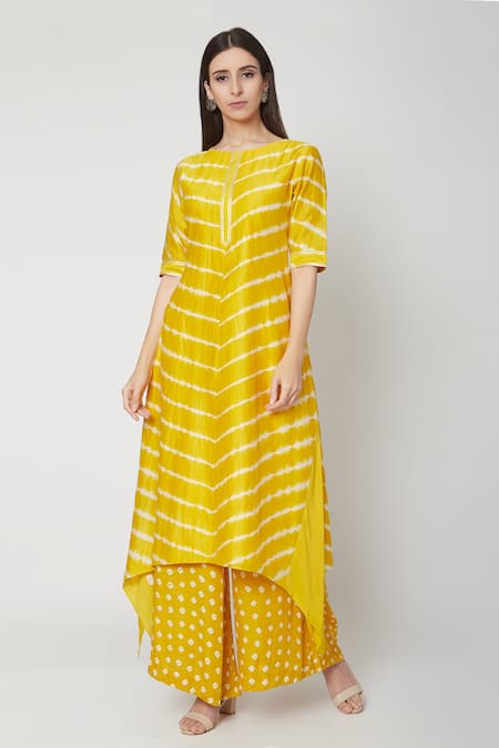 Ruchira Nangalia Leheriya Bandhej Kurta & Palazzo Set 