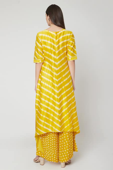 Ruchira Nangalia Leheriya Bandhej Kurta & Palazzo Set 