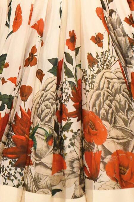 Shop_Rohit Bal_Off White Chanderi Blouse Ribbon Applique Detaillehenga Digital Lehenga With_at_Aza_Fashions