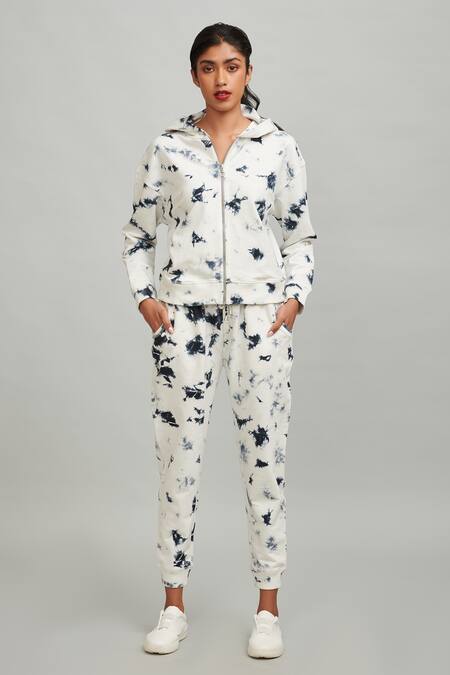 Dash And Dot_Black Organic Cotton Hooded Tie And Dye Track Suit Set_Online_at_Aza_Fashions
