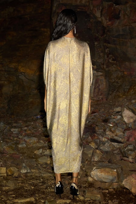 Dash And Dot Foil Print Kaftan Dress 