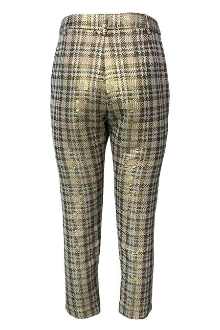 Dash And Dot_Black 14% Lurex, 86% Polyester Checkered Round Pattern Top And Pant Set_at_Aza_Fashions