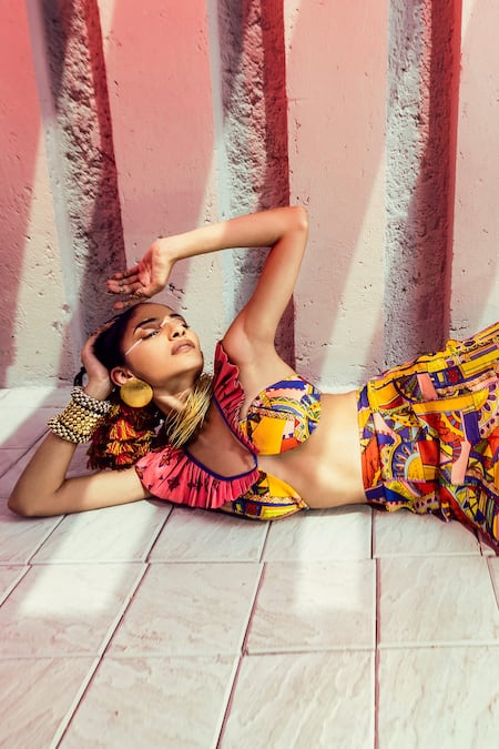 DiyaRajvvir Geometric Print Pant Set 