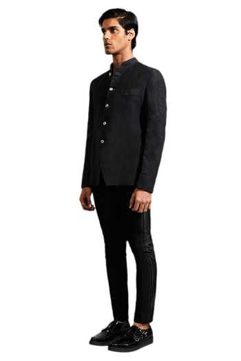Buy Kunal Rawal Black Linen Washout Bandhgala Online at Aza Fashions Buy_Kunal Rawal_Black Linen Washout Bandhgala _Online_at_Aza_Fashions
