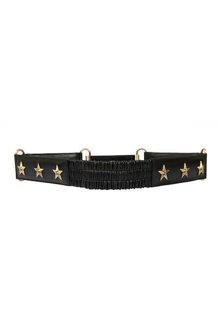 Shop_Sabyasachi_Black Brooches, Buckles Military Royal Bengal Tiger Belt _at_Aza_Fashions