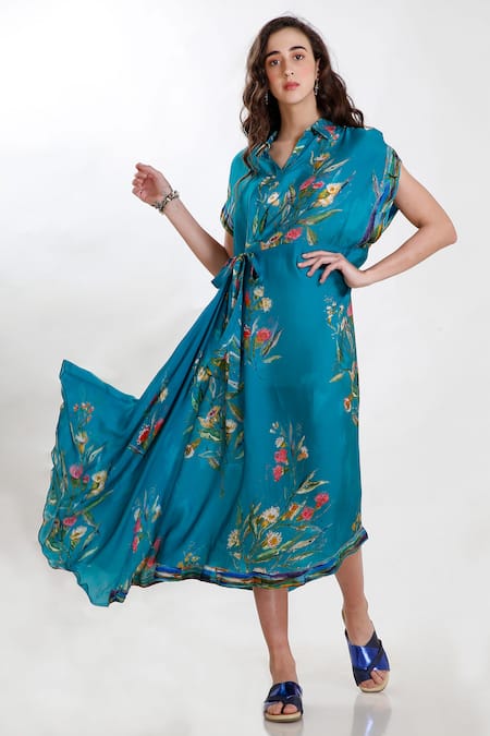 Whimsical By Shica Silk Organza Printed Dress 