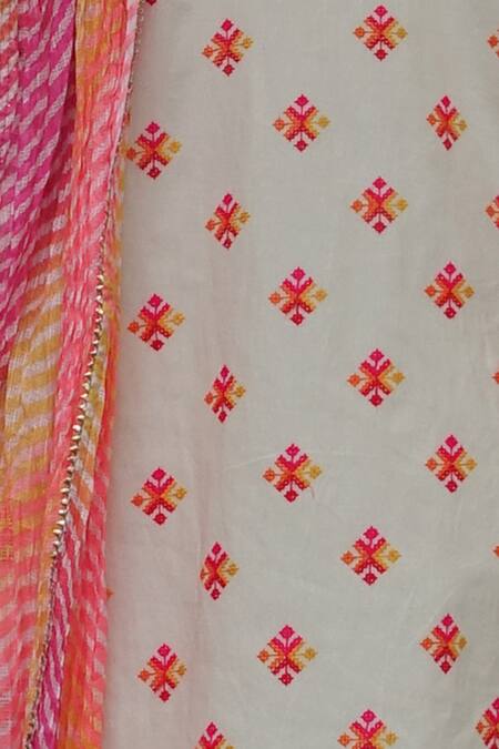 Fayon Kids_White Cotton Embroidery, Tassels Kurta Set _Online_at_Aza_Fashions