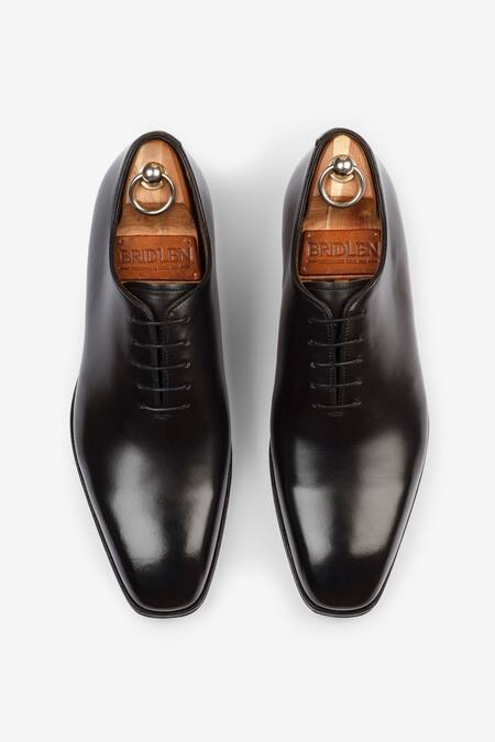 Buy_Bridlen_Black Leather Oxfords_Online_at_Aza_Fashions