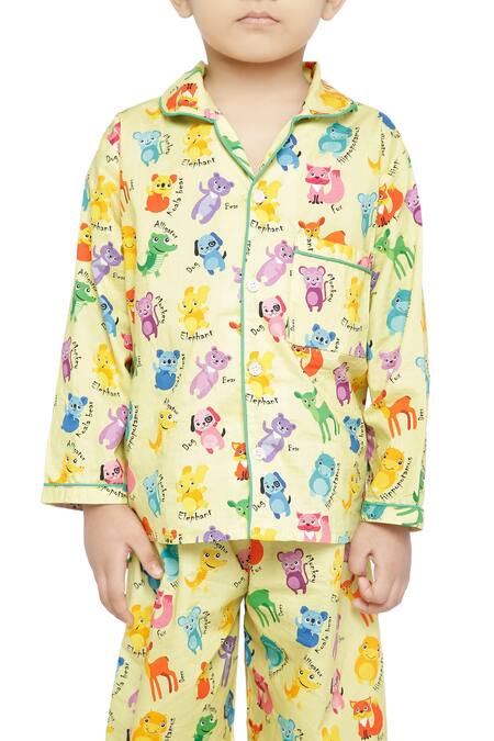 Buy Yellow Puppy Pyjama Set Nightsuit for Kids Online