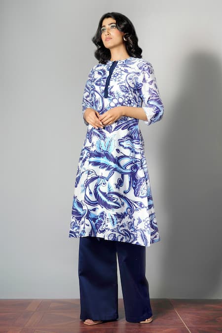 SAKSHAM & NEHARICKA Chanderi Printed Kurta 