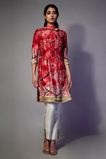 SAKSHAM & NEHARICKA Chanderi Printed Kurta 