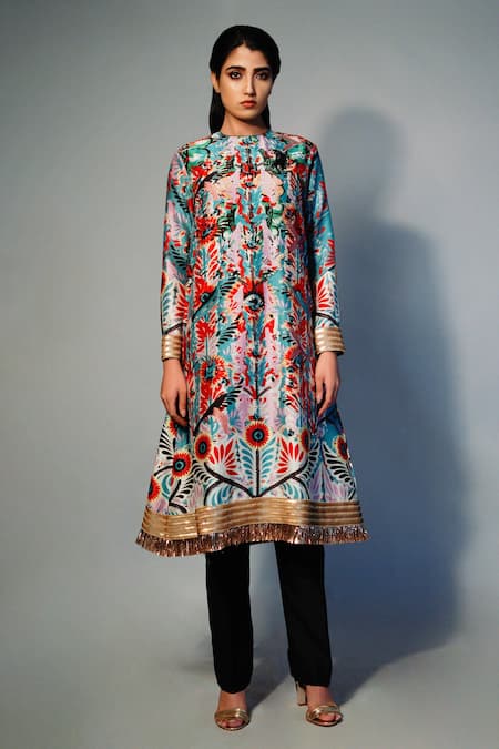 SAKSHAM & NEHARICKA Chanderi Printed Kurta 