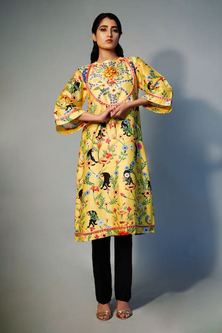 SAKSHAM & NEHARICKA Chanderi Printed Kurta 