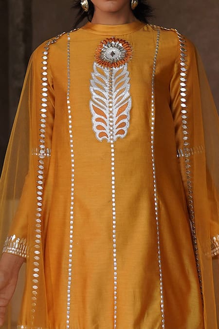Buy Saksham & Neharicka Yellow Net, Chanderi Round Embroidered Palazzo Set Online at Aza Fashions Buy_Saksham & Neharicka_Yellow Net, Chanderi Round Embroidered Palazzo Set _Online_at_Aza_Fashions
