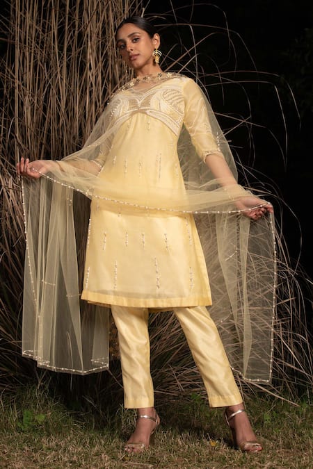 Saksham & Neharicka Chanderi Kurta Set 