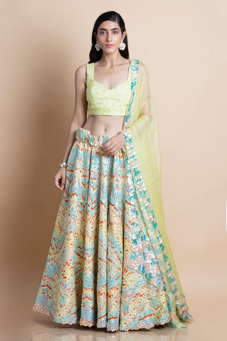 SAKSHAM & NEHARICKA Chanderi Bridal Lehenga Set 