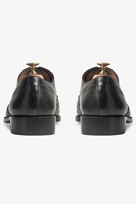 Whitemuds_Black Kinsale Brogue Shoes _Online_at_Aza_Fashions