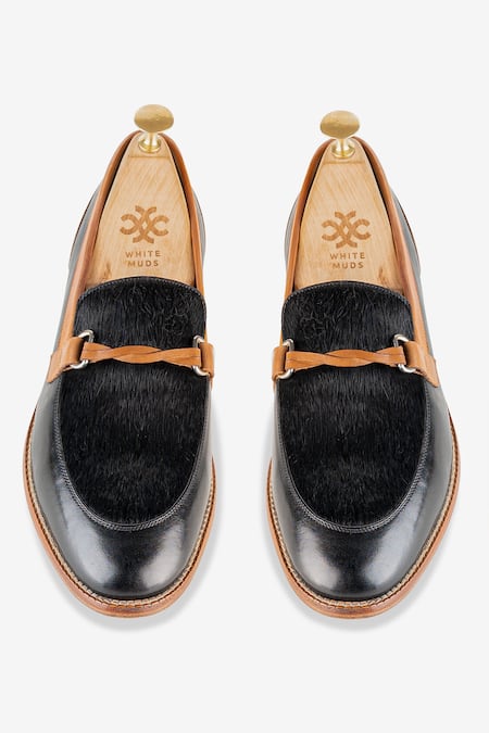 Shop Whitemuds Black Newham Hairon Slip-on at Aza Fashions Shop_Whitemuds_Black Newham Hairon Slip-on _at_Aza_Fashions