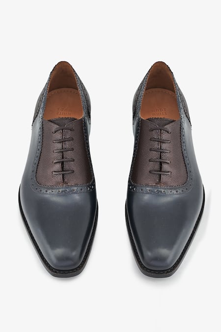 Shop Whitemuds Blue Peck-ham Oxford Shoes at Aza Fashions Shop_Whitemuds_Blue Peck-ham Oxford Shoes _at_Aza_Fashions