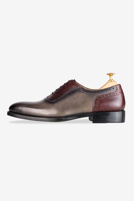 Buy_Whitemuds_Grey Peck-ham Oxford Shoes _Online_at_Aza_Fashions