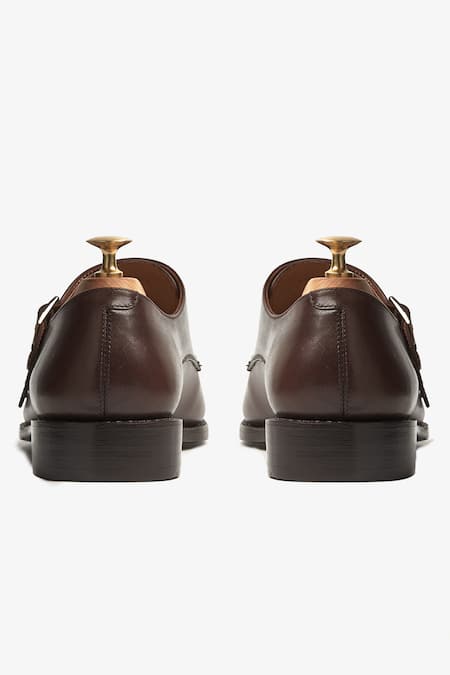 Whitemuds_Brown Tallin Triple Monk Shoes _Online_at_Aza_Fashions