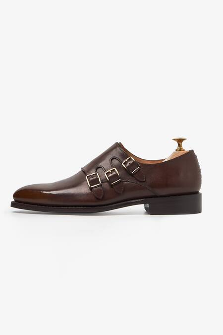 Buy_Whitemuds_Brown Tallin Triple Monk Shoes _Online_at_Aza_Fashions