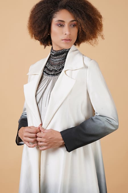 Samant Chauhan Off White Silk Lining Embroidery Ombre And Straight Pant Set at Aza Fashions Samant Chauhan_Off White Silk Lining Embroidery Ombre And Straight Pant Set _at_Aza_Fashions