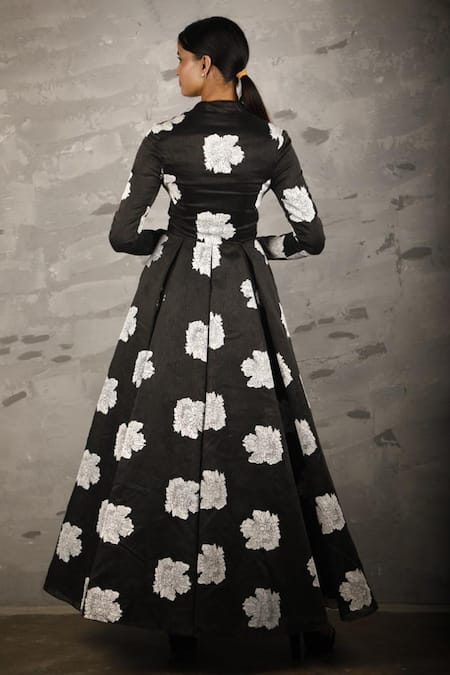 Samant Chauhan Floral Block Print Gown 