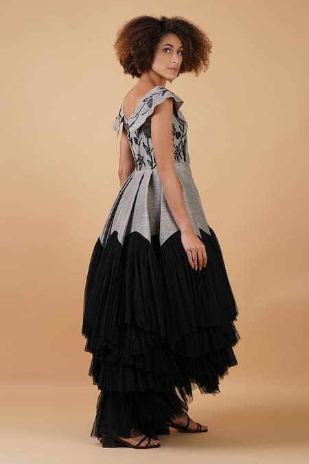 Samant Chauhan Bodice Embroidered Dress 