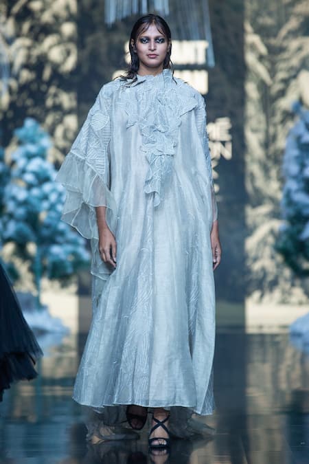 Samant Chauhan Linen Silk Kaftan Gown 