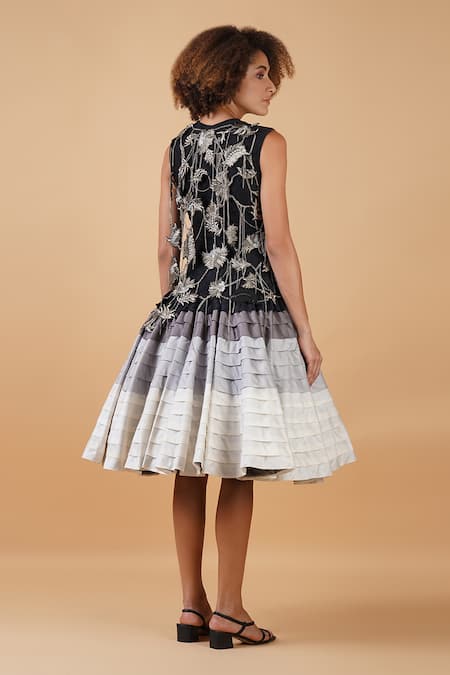 Samant Chauhan Embroidered A-Line Dress 
