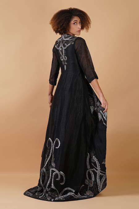 Samant Chauhan Embroidered Jacket & Strapless Gown 