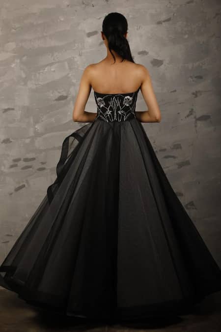 Jovani 22226 | Black Full Layered Skirt Prom Ballgown