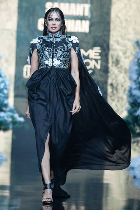 Samant Chauhan Embroidered Draped Dress 