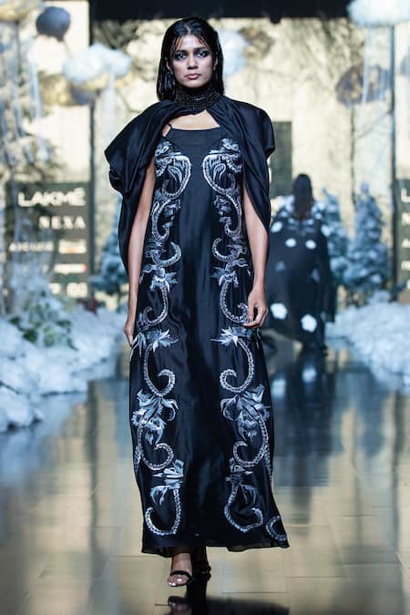 Womens Rixo black Silk Rose Midi Dress | Harrods # {CountryCode}