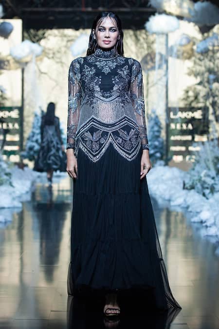 Samant Chauhan Floral Embroidered Gown 