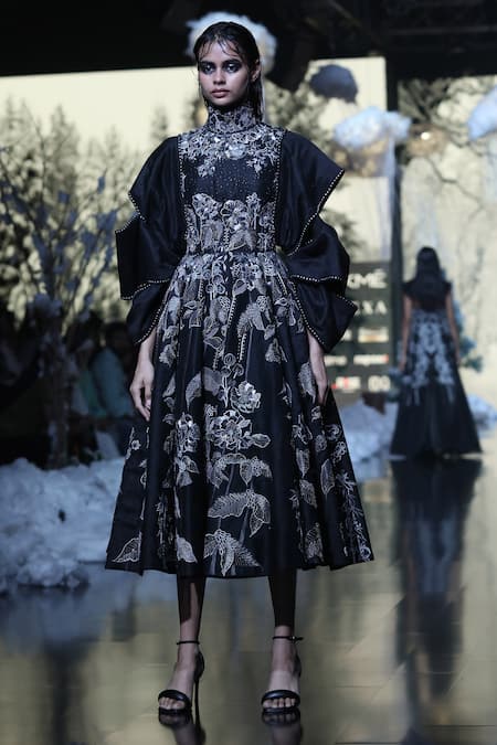 Samant Chauhan Floral Embroidered Dress 