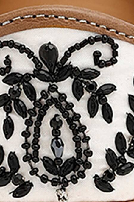 Buy_House Of Vian_White Zahira Bead Embellished Juttis _Online_at_Aza_Fashions