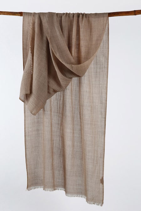 Shop Pashma Brown Pashmina Cashmere Shawl at Aza Fashions Shop_Pashma_Brown Pashmina Cashmere Shawl _at_Aza_Fashions